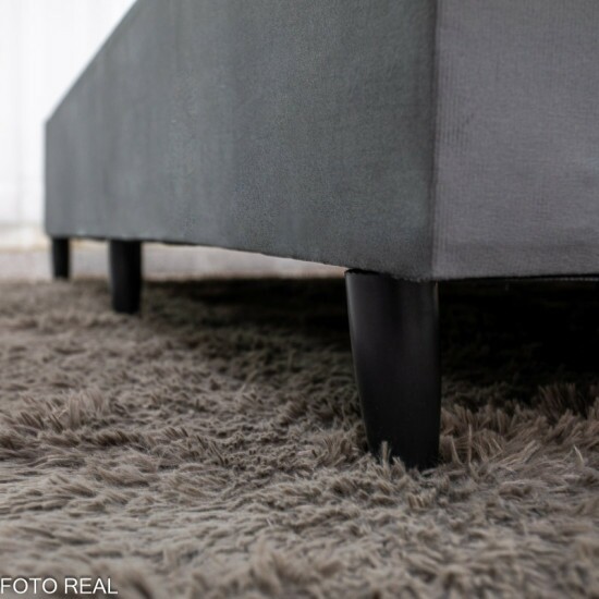 Box Queen Bipartida Sued Cinza 158x198x37 - Ortobel