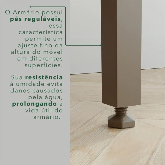 Arm�rio Cozinha Catar Branco/Cinamomo 6 Portas 2 Gavetas Larg. 2.00m - Sall�to