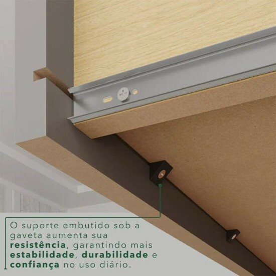 Roupeiro Estrela Premium Jequitib�/Granizo 6 Portas 2 Gavetas C/P�s Larg. 1.50m - Sall�to