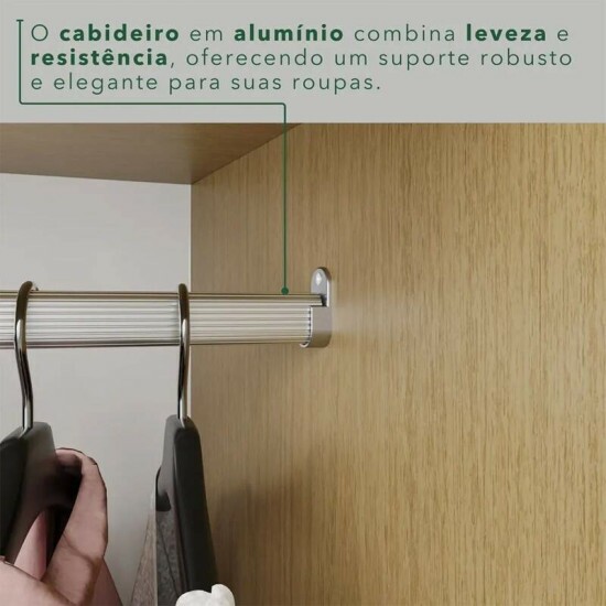 Roupeiro Estrela Premium Jequitib�/Granizo 6 Portas 2 Gavetas C/P�s Larg. 1.50m - Sall�to