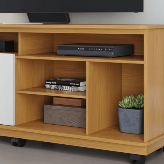 Rack Bancada Jurer� Larg. 1.50m Naturale/Off White Mate para TV at� 65\\\"- Colibri