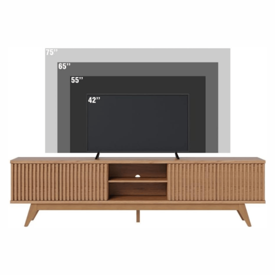 Rack Bancada Fortaleza C/Detalhe Ripado Larg. 2.18m Freij� Para TV\\\'s at� 75 Polegadas - Colibri