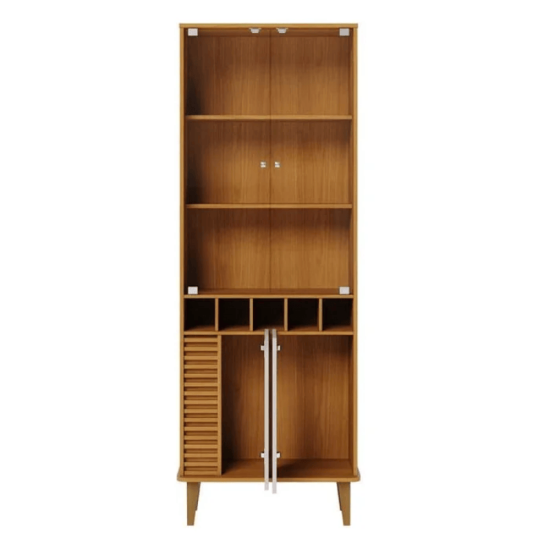 Cristaleira Jurer� Com Detalhe Ripado Larg. 0.70m Naturale/Off White Matte - Colibri