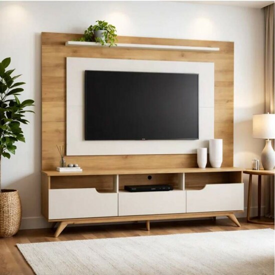 Home Theater Diplomata Cinamomo/Off White Larg. 2.00m para TV at� 60\\\'\\\' - Valdem�veis