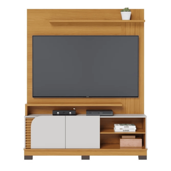 Home Jurer� Larg. 1.50m Naturale/Off White Mate para TV at� 65\\\" - Colibri