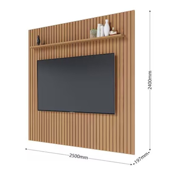 Painel Ripado Ni�gara Larg. 2.50m Freij� para TV\\\'s at� 85\\\'\\\' - Colibri