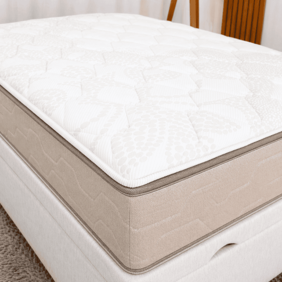 Colch�o Casal Molas Ensacadas Libert� Inovaflex + Base Box Ba� Casal Confort Linh�o Palha Blindado Issacar - 138x188x77