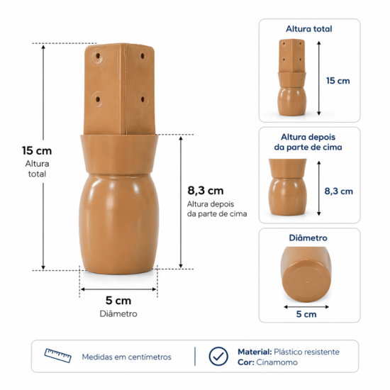 Kit 8 P�s Cinamomo Pl�stico - D Doro