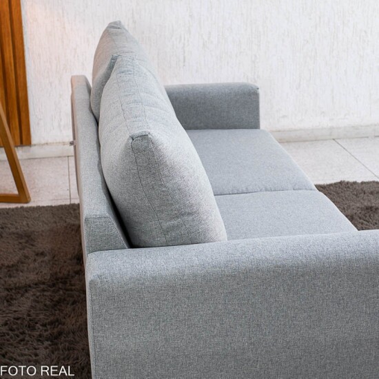 Sof� 3 lugares Fel�cia 1.82m Linho Cinza