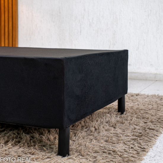Colch�o Solteiro Sant� Alt 20 D33 + Box Solteiro Sued Preto 80x200x57 N. Sonho | Suporta at� 130kg - Medida Especial para pessoas altas