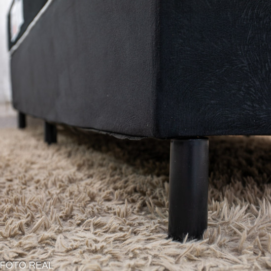 Colch�o Solteiro Sant� Alt 20 D33 + Box Solteiro Sued Preto 80x200x57 N. Sonho | Suporta at� 130kg - Medida Especial para pessoas altas