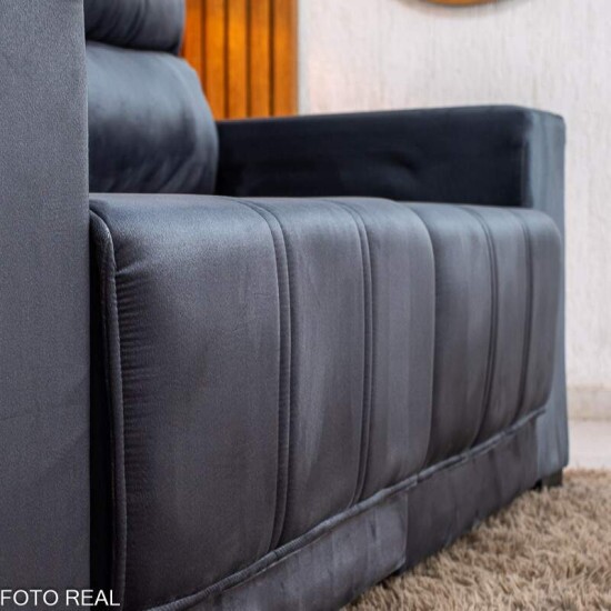 Sof� Retr�til Reclin�vel Royal 2.00m Veludo Grafite