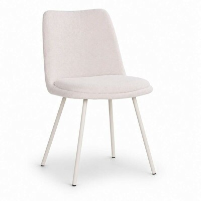 Cadeira Selene Off White Base Areia Tecido Boucl� - Rivati