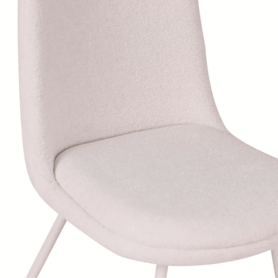 Cadeira Selene Off White Base Areia Tecido Boucl� - Rivati