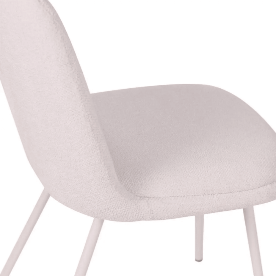 Cadeira Selene Off White Base Areia Tecido Boucl� - Rivati