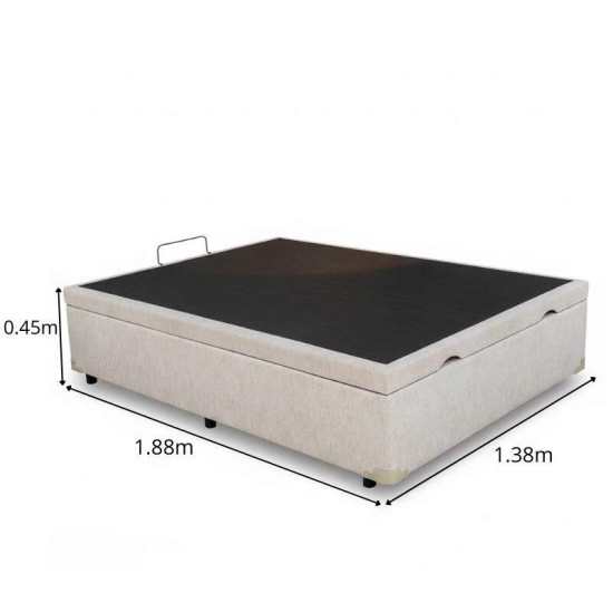 Colch�o Casal Molas Ensacadas Due Viero + Base Box Ba� Casal Confort Linh�o Palha Blindado Issacar - 138x188x71