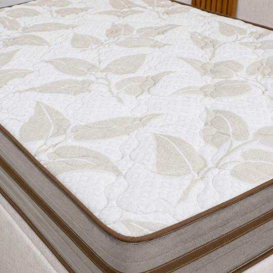 Colch�o Casal Molas Ensacadas Due Viero + Base Box Ba� Casal Confort Linh�o Palha Blindado Issacar - 138x188x71