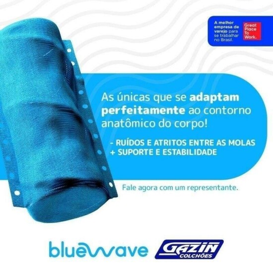 Colch�o Queen Twins 158x198x34 Molas BlueWave - Gazin | Suporta at� 290kg