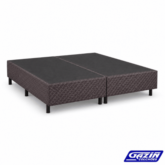 Colch�o Queen Uberaba Espuma Viscoel�stica ColchoMinas + Base Box Queen Bipartido Universal Marrom Bordado - Gazin 158x198x70 | Suporta at� 300kg