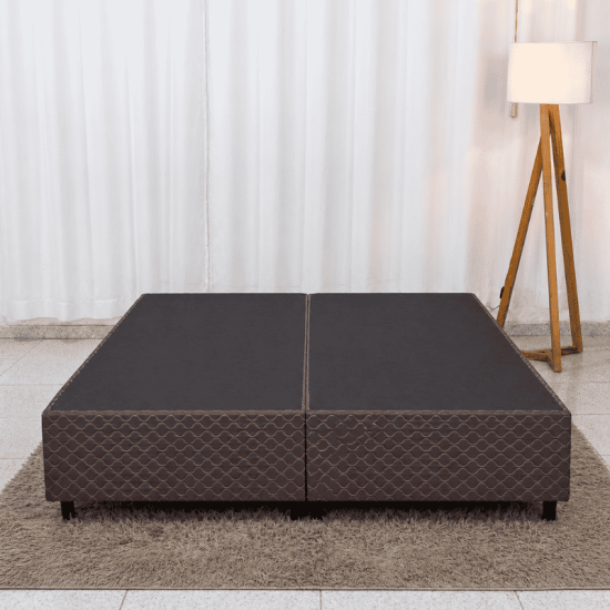 Colch�o Queen Uberaba Espuma Viscoel�stica ColchoMinas + Base Box Queen Bipartido Universal Marrom Bordado - Gazin 158x198x70 | Suporta at� 300kg