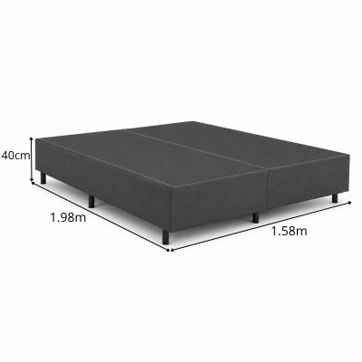 Base Box Queen Linho Grafite 158x198x40 cm - Gazin