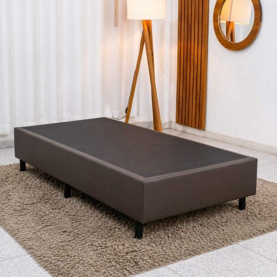 Base Box Solteiro Korino Marrom 88x188x37 - Ortobel