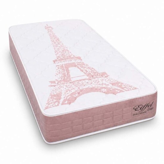 Colch�o Solteiro Eiffel Molas Ensacadas Rosa 88x188x26 - Anjos