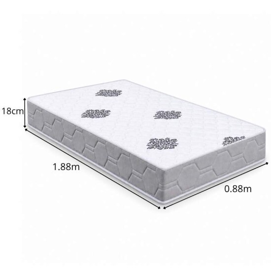 Colch�o Solteiro Confort Premium Ortop�dico D28 - Inovaflex + Box Solteiro Korino Marrom - Ortobel 88x188x55 | Suporta at� 120kg