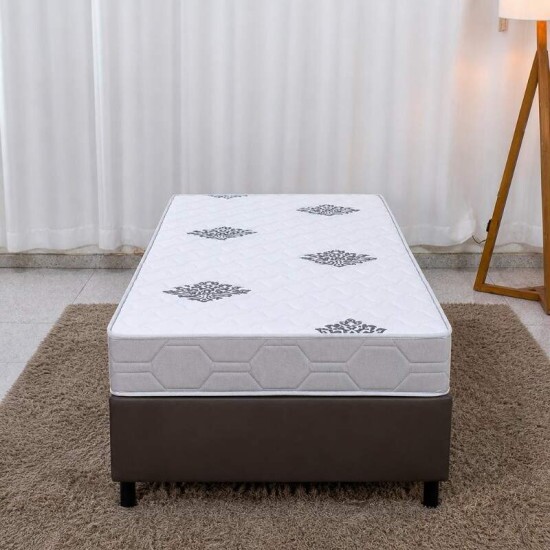 Colch�o Solteiro Confort Premium Ortop�dico D28 - Inovaflex + Box Solteiro Korino Marrom - Ortobel 88x188x55 | Suporta at� 120kg