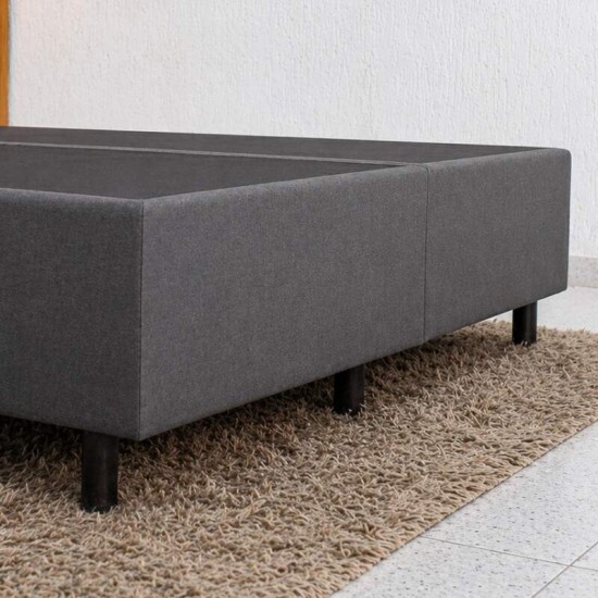Colch�o Queen Carbon Molas Ensacadas - Anjos + Base Box Queen Bipartido Linho Grafite - Gazin 158x198x72 | Suporta at� 240kg