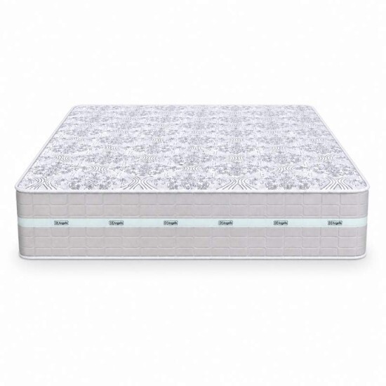 Colch�o Queen Carbon Molas Ensacadas - Anjos + Base Box Queen Bipartido Linho Grafite - Gazin 158x198x72 | Suporta at� 240kg