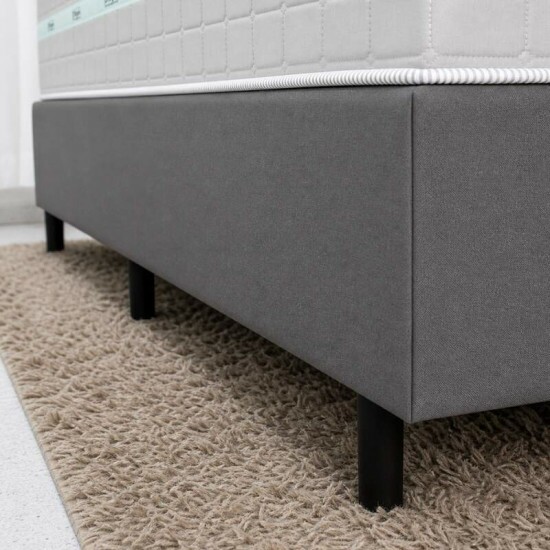 Colch�o Queen Carbon Molas Ensacadas - Anjos + Base Box Queen Bipartido Linho Grafite - Gazin 158x198x72 | Suporta at� 240kg