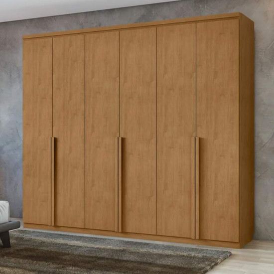 Guarda-roupa Casal 2,30m Alonzo Am�ndoa 6 Portas 4 Gavetas 100% MDF - Lopas