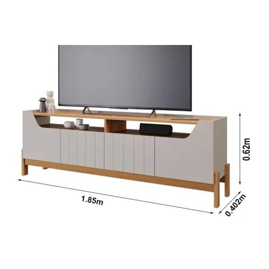 Rack Bancada 1,85m Moema Off/Nature 100% MDF para TV at� 70\" - Perm�bili