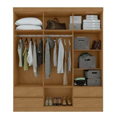 Guarda-roupa Zeus Am�ndoa Clean 6 Portas 4 Gavetas Larg. 1.77m - M�veis Lopas