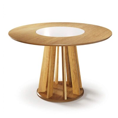 Mesa Flora com Prato Girat�rio 1.35x1.35 m Cinamomo/Off - Valdem�veis