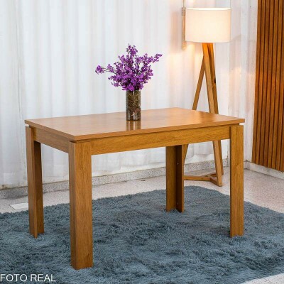 Mesa Athenas 120x80 Am�ndoa Clean Tampo Maci�o - M�veis Lopas