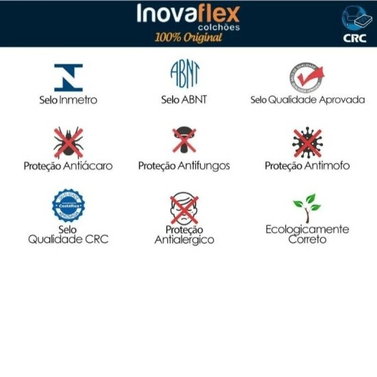 Colch�o Casal Essential Molas Ensacadas Pocket - Inovaflex + Box Ba� Casal Prime Confort Linh�o Petr�leo Blindado - Issacar 138x188x75 | Suporta at� 250kg