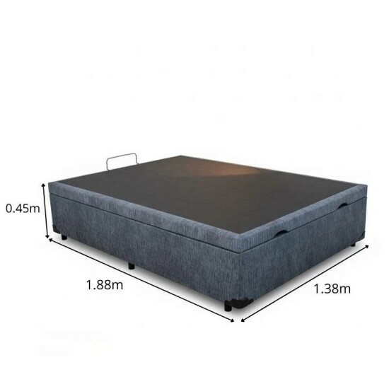 Colch�o Casal Essential Molas Ensacadas Pocket - Inovaflex + Box Ba� Casal Prime Confort Linh�o Petr�leo Blindado - Issacar 138x188x75 | Suporta at� 250kg