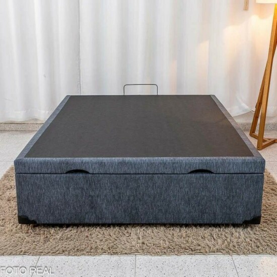 Colch�o Casal Essential Molas Ensacadas Pocket - Inovaflex + Box Ba� Casal Prime Confort Linh�o Petr�leo Blindado - Issacar 138x188x75 | Suporta at� 250kg