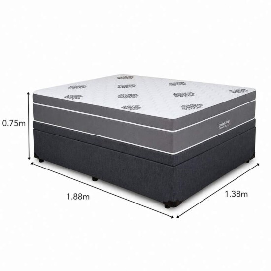 Colch�o Casal Essential Molas Ensacadas Pocket - Inovaflex + Box Ba� Casal Prime Confort Linh�o Petr�leo Blindado - Issacar 138x188x75 | Suporta at� 250kg