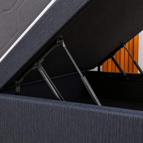 Colch�o Casal Essential Molas Ensacadas Pocket - Inovaflex + Box Ba� Casal Prime Confort Linh�o Petr�leo Blindado - Issacar 138x188x75 | Suporta at� 250kg