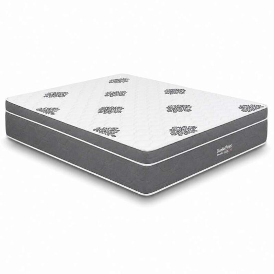 Colch�o Casal Essential Molas Ensacadas Pocket - Inovaflex + Box Ba� Casal Prime Confort Linh�o Petr�leo Blindado - Issacar 138x188x75 | Suporta at� 250kg