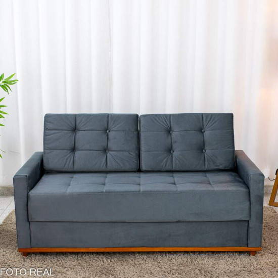 Sof� 3 Lugares Living �ustria Veludo Grafite A15 - 1,70m