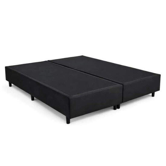 Box Queen Bipartida Corino Preto 158x198 - Ortobel