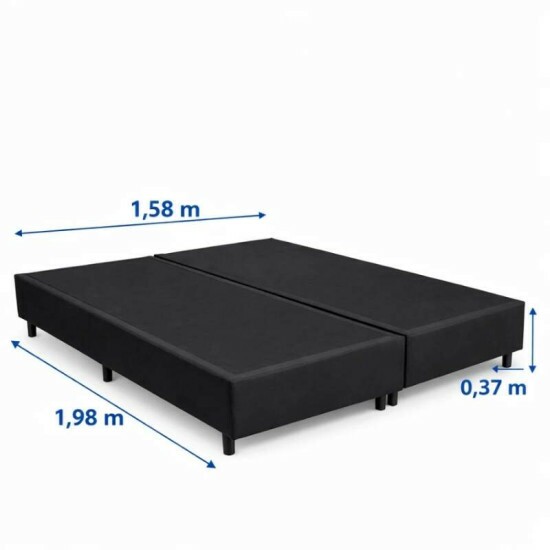Box Queen Bipartida Corino Preto 158x198 - Ortobel