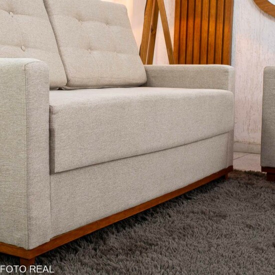 Sof� �ustria 3 Lugares + Poltrona �ustria Linho Bege A57