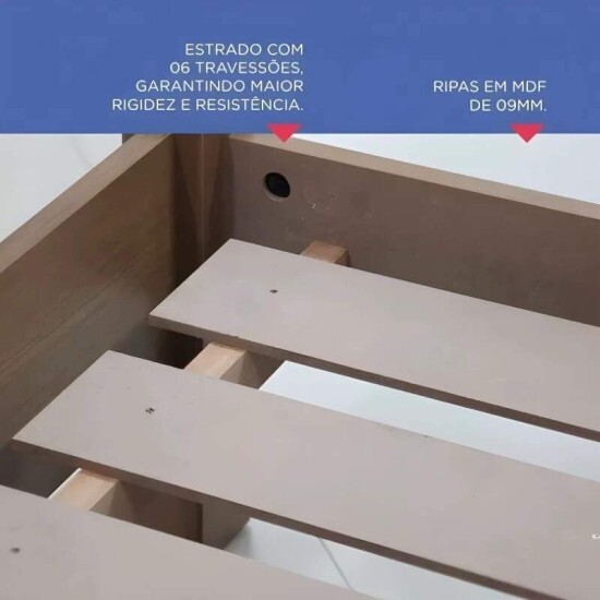 Cama Solteiro Mil�nio + Cama Auxiliar Solteiro 2 Gavetas Castanho - D Doro