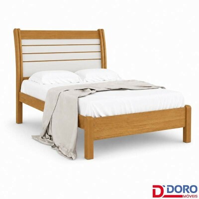 Cama Casal Esmeralda Plus Larg. 1.50m Cinamomo/Off - D Doro