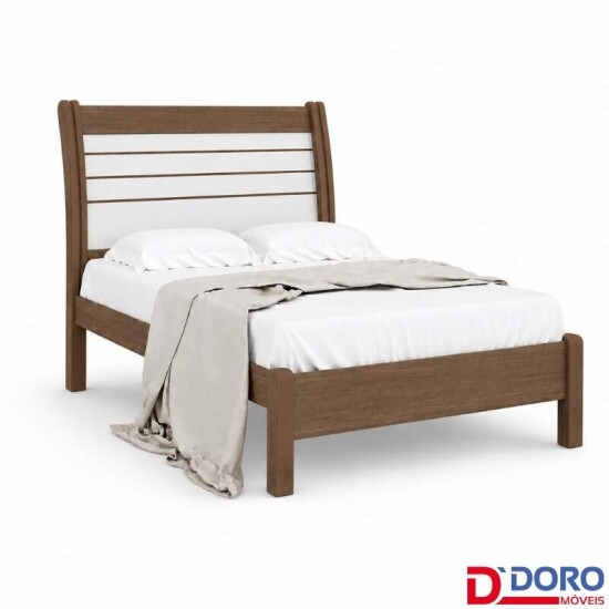 Cama Casal Esmeralda Plus Larg. 1.50m Castanho/Off - D Doro